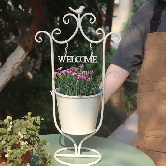 Outdoor Courtyard Iron Flower Basket Decoration Garden Ornaments - Eshtree