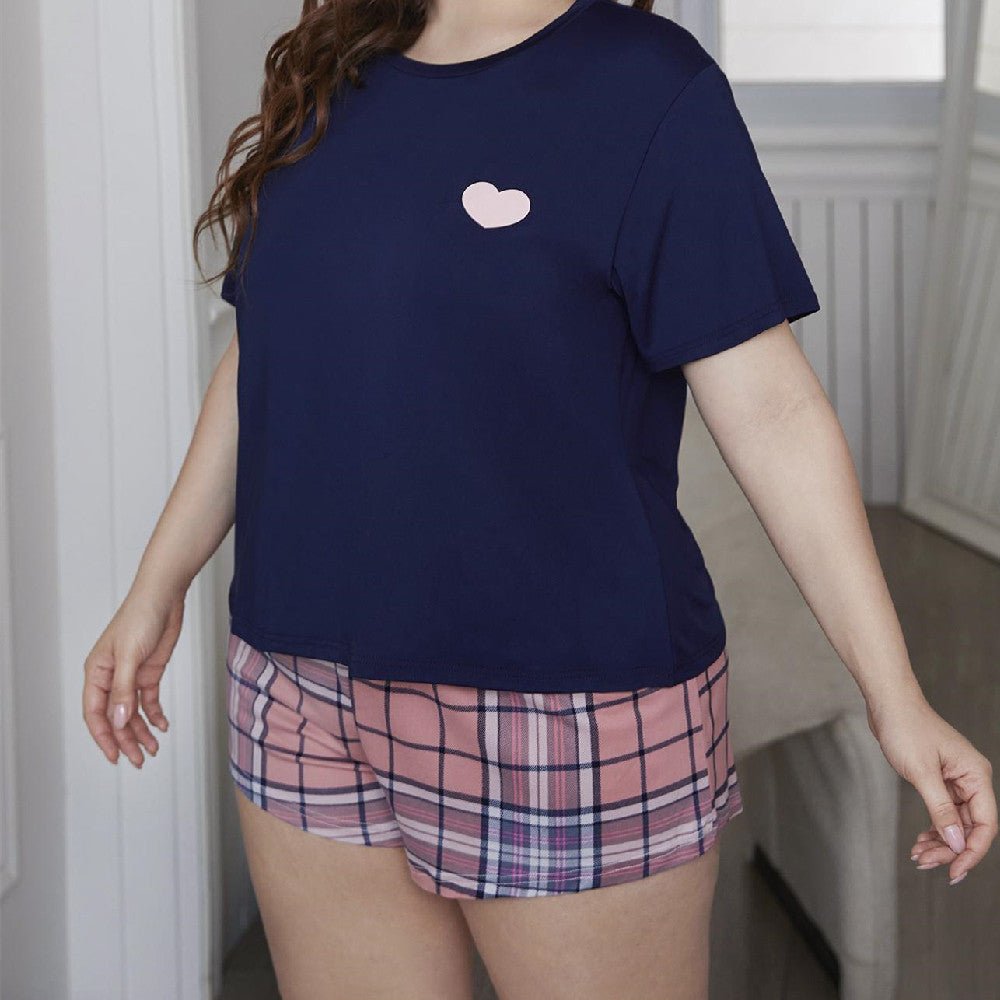 Plus Plus Size Homewear Women's Summer Pajamas Suit - Eshtree