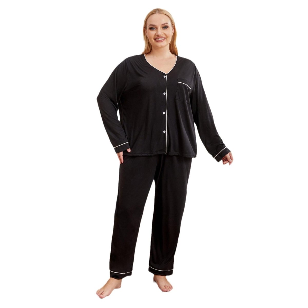Plus Size Pajamas Women's Long - sleeved Homewear Suit - Eshtree