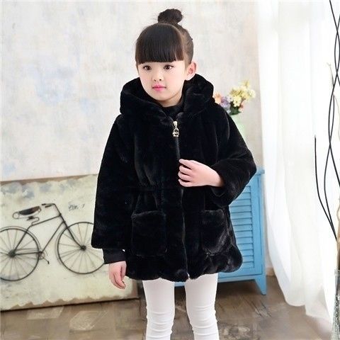 Plush Padded Children's Clothing Girls Wool Sweater Coat - Eshtree