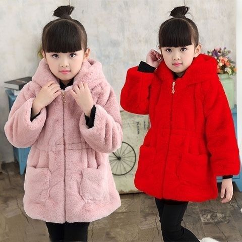 Plush Padded Children's Clothing Girls Wool Sweater Coat - Eshtree