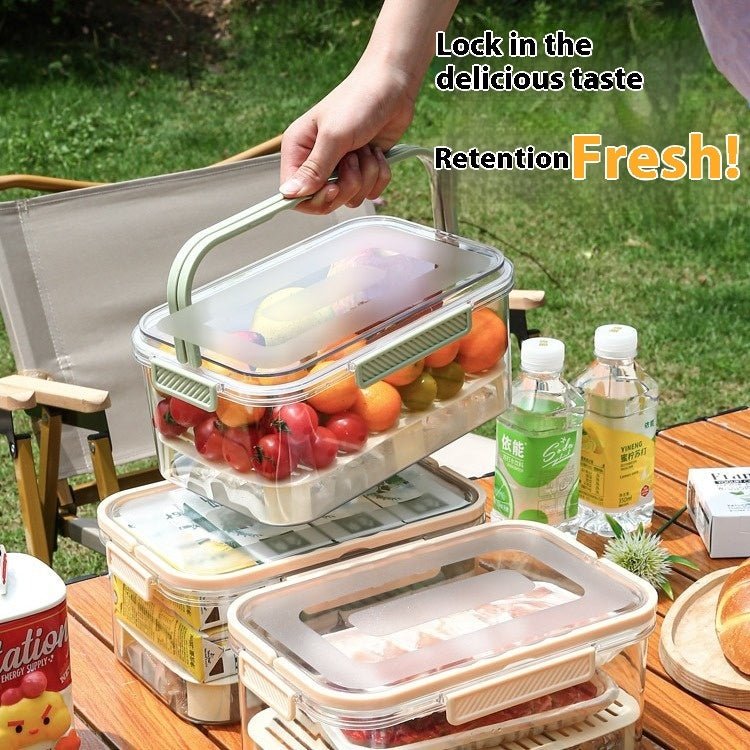 Portable Draining Vegetables Refrigerator Crisper Outdoor Picnic Basket Snacks Fruit Storage Box - Eshtree