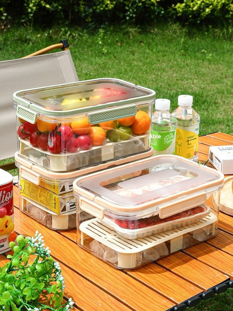 Portable Draining Vegetables Refrigerator Crisper Outdoor Picnic Basket Snacks Fruit Storage Box - Eshtree