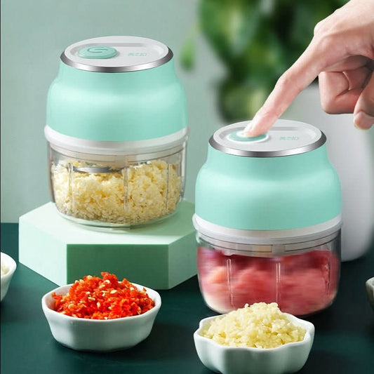 Portable Electric Mini Garlic Cutter Masher Vegetable Fruit Meat Food Chopper Grinder - Eshtree