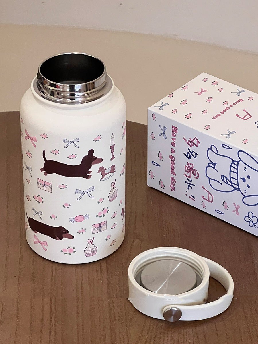 Portable Floral Sausage Dog Large Capacity Vacuum Cup - Eshtree