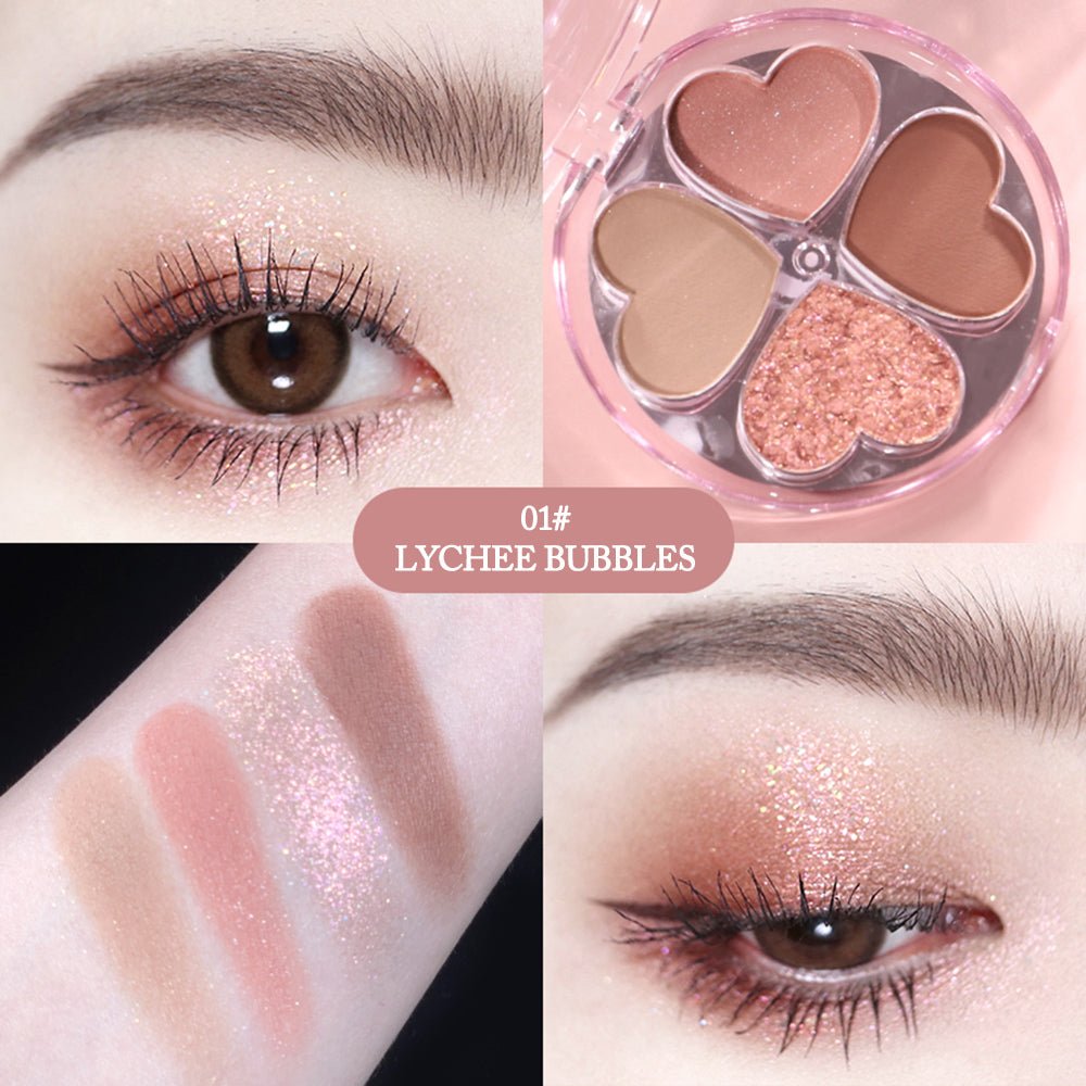 Portable Pearlescent Waterproof Daily Earth Color Lucky Four - leaf Clover Eyeshadow - Eshtree