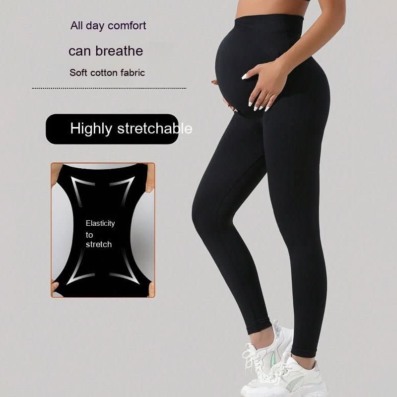 Pregnant Women Seamless Belly Support Outer Wear Yoga Pants - Eshtree