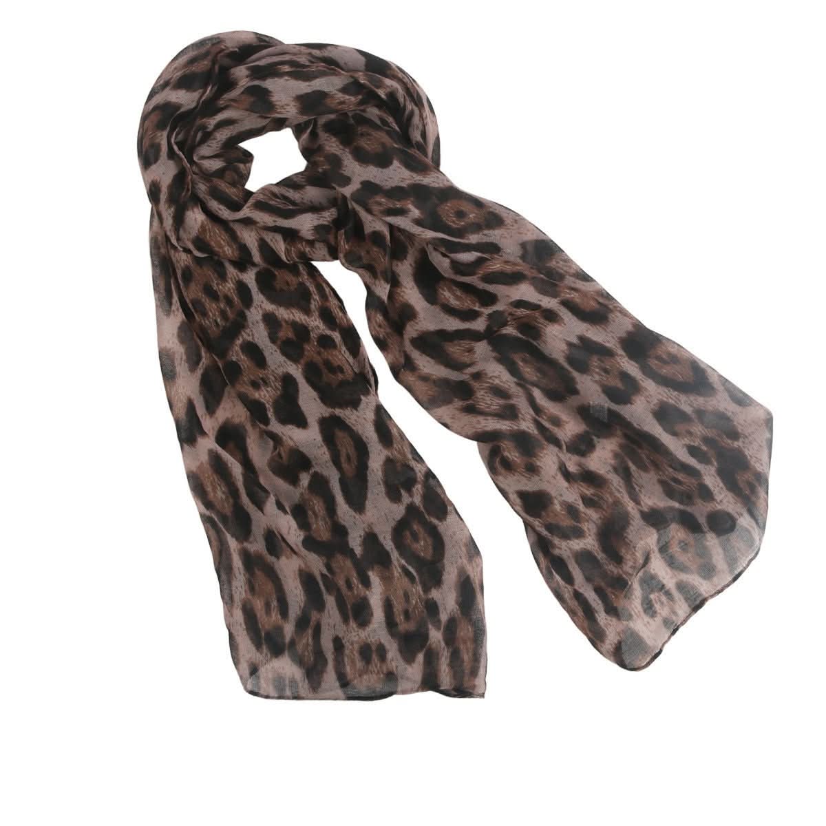 Printed Classic Leopard Pattern Flat Women's Toe Cap Scarf Silk Scarf - Eshtree