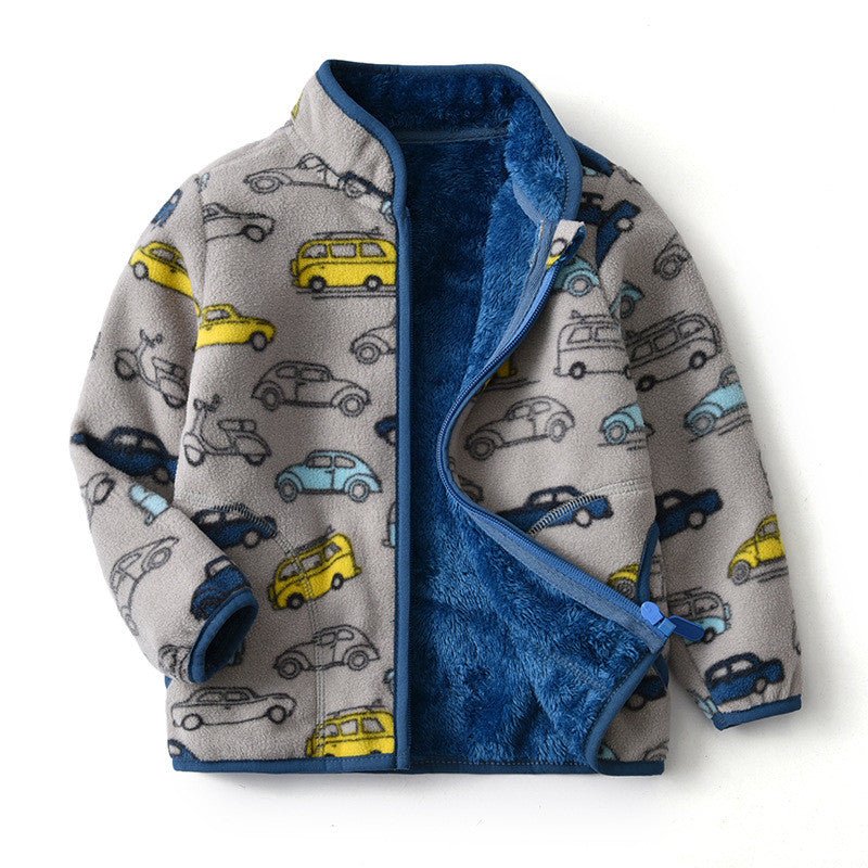 Printed Polar Fleece Cartoon Boy Jacket - Eshtree