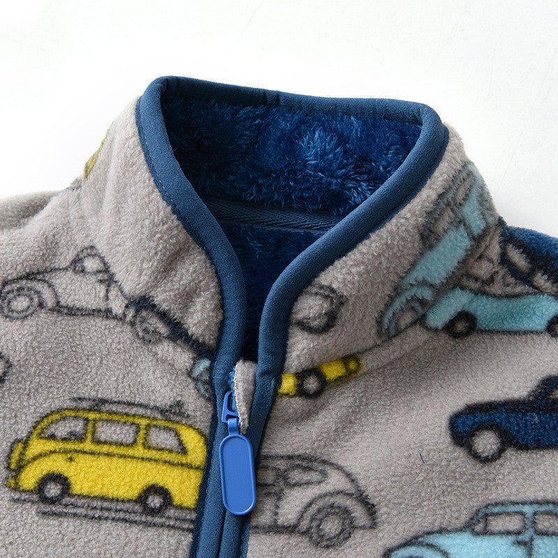 Printed Polar Fleece Cartoon Boy Jacket - Eshtree