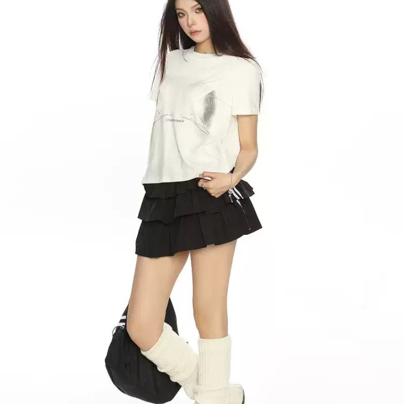 Printed Shoulder Short - sleeved T-shirt For Women Summer Idle Style - Eshtree