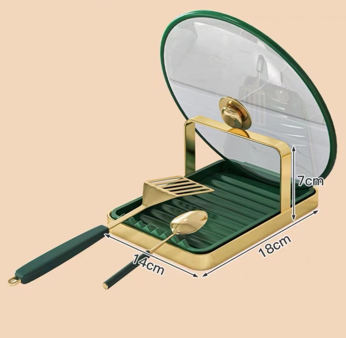 Punch Free Pot Cover Rack Household Spatula Rack With Spoon Sitting Type - Eshtree