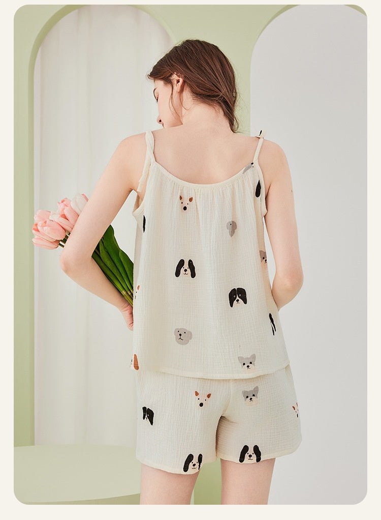 Pure Cotton Double - layer Gauze Pajamas For Women - Eshtree