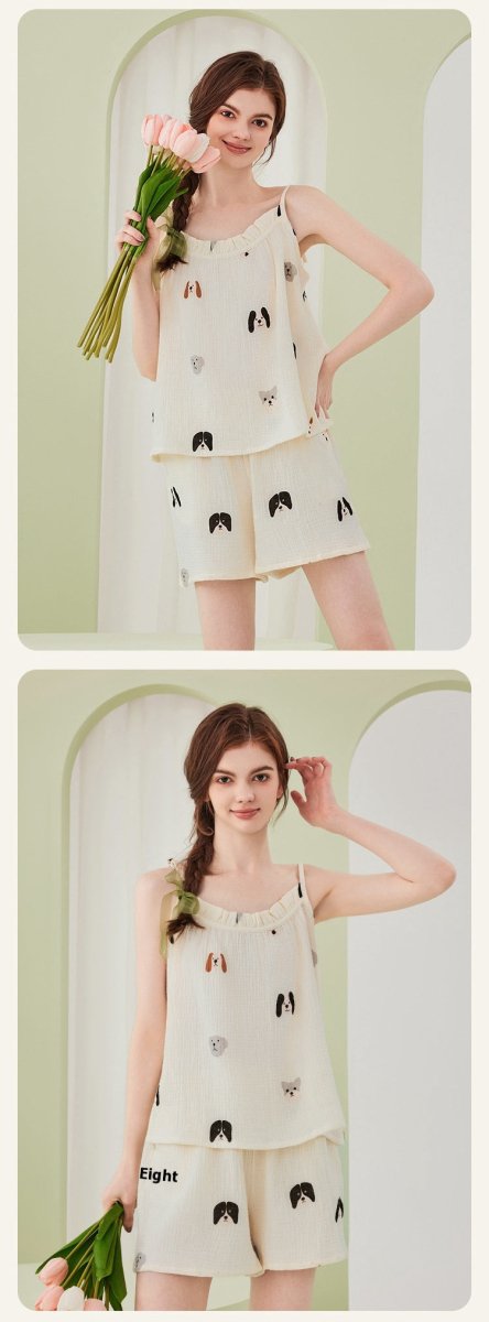 Pure Cotton Double - layer Gauze Pajamas For Women - Eshtree