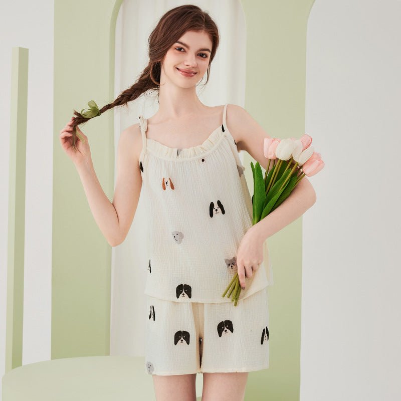 Pure Cotton Double - layer Gauze Pajamas For Women - Eshtree