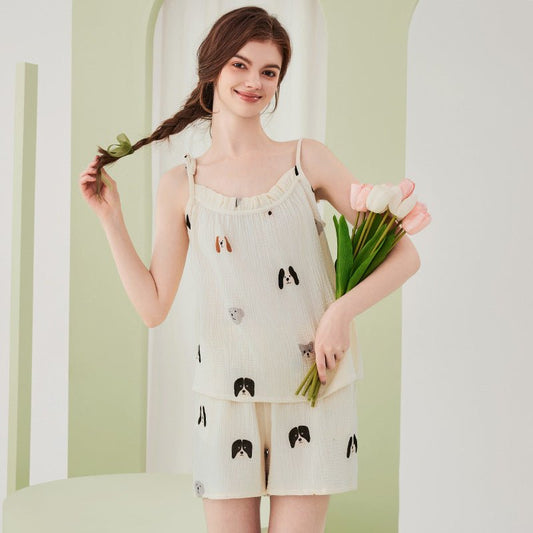 Pure Cotton Double - layer Gauze Pajamas For Women - Eshtree