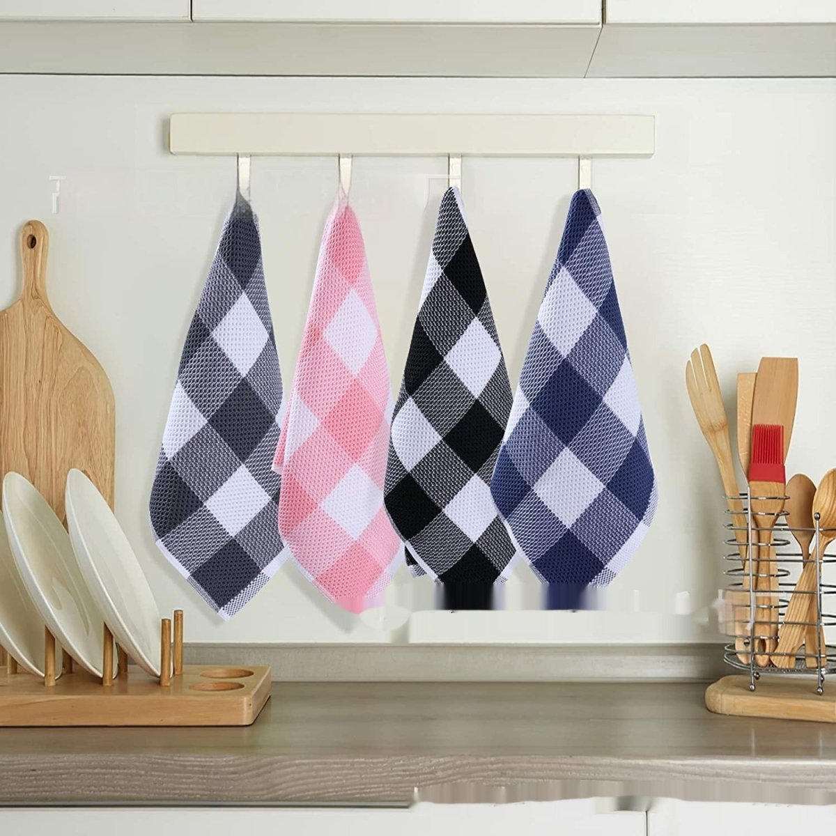 Pure Cotton Thickened Waffle - knit Kitchen Towelabsorbent And Colorfast - Eshtree