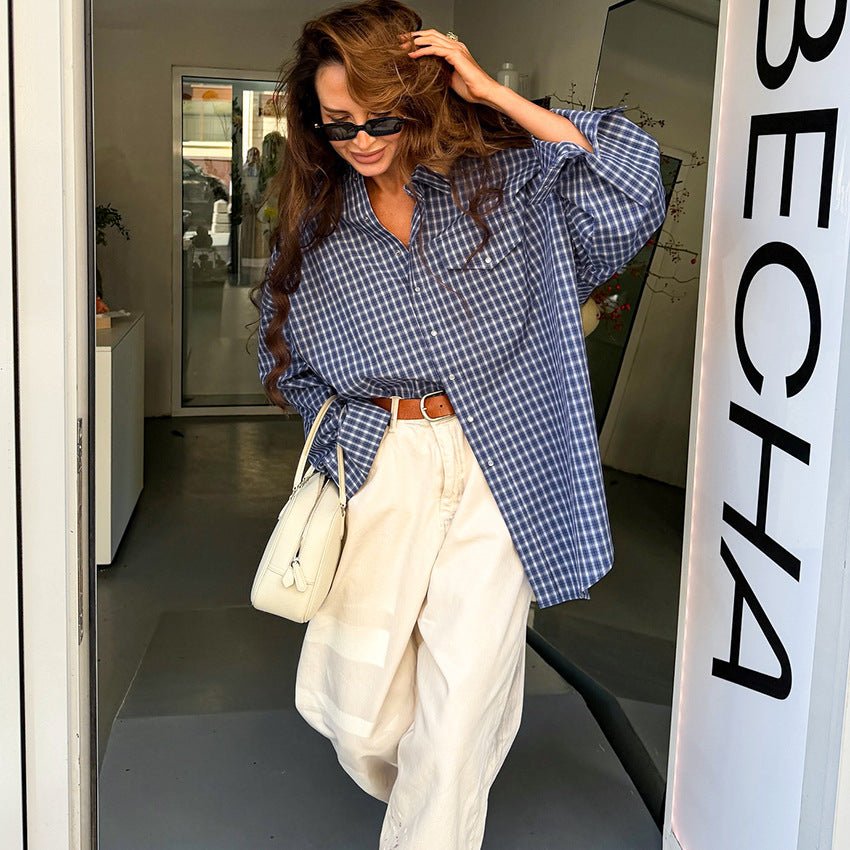 Pure Cotton Vintage Plaid Cardigan Top - Eshtree