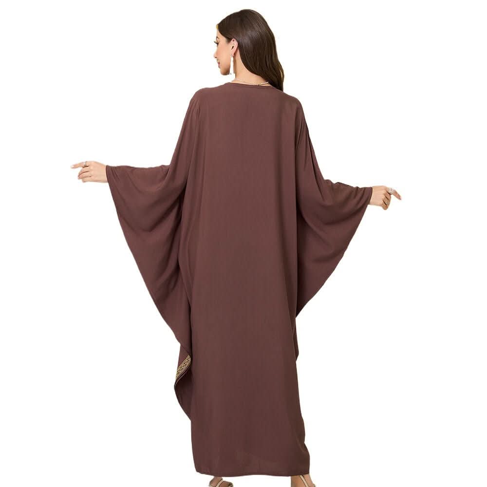 Rayon Gold Thread Embroidered Beach Cover - up Loose Robe - Eshtree