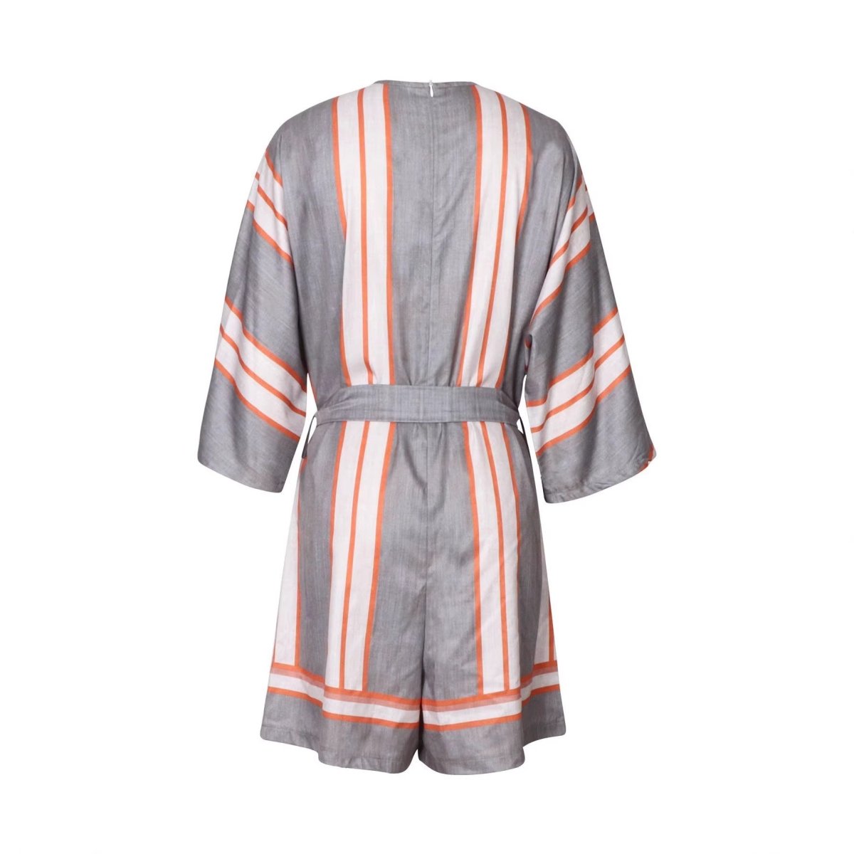 Relaxed - fit Striped Tie - front Jumpsuit Pants For Vacation - Eshtree