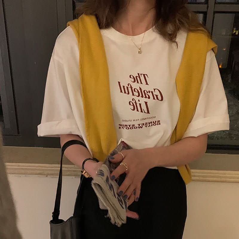 Relaxed Laid - back Versatile Retro Short - sleeve T-shirt - Eshtree