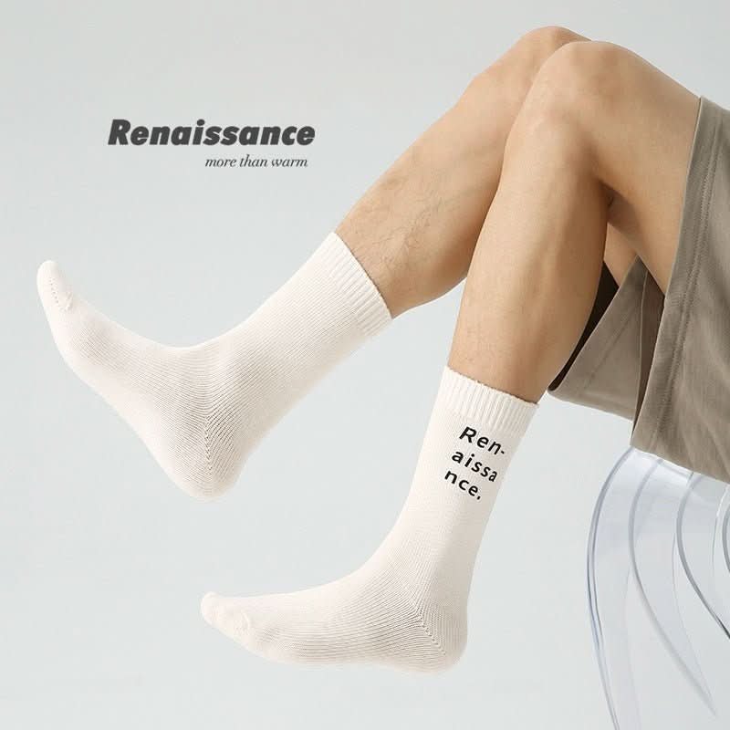 Renaissance Original Tube Socks Simple Letters Men - Eshtree
