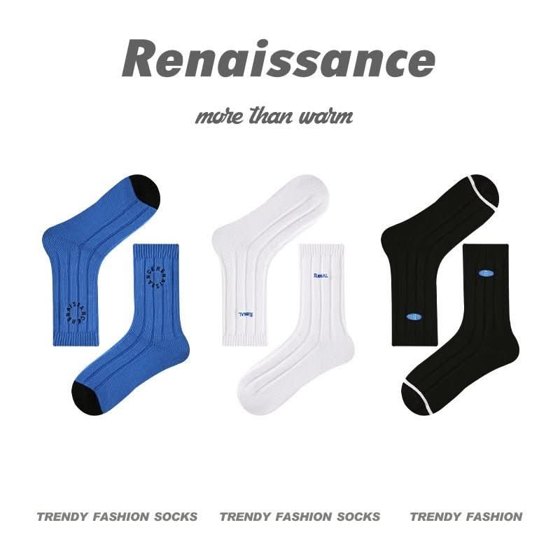 Renaissance Original Tube Socks Simple Letters Men - Eshtree