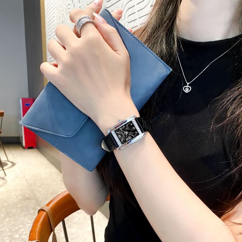 Retro Affordable Luxury Diamond Square Quartz Watch - Eshtree