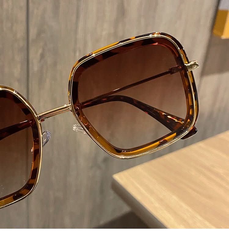 Retro Big Frame Square Brown Sunglasses For Women - Eshtree