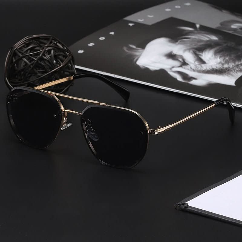 Retro Double Beam Diamond Cut Edge Sunglasses For Men - Eshtree