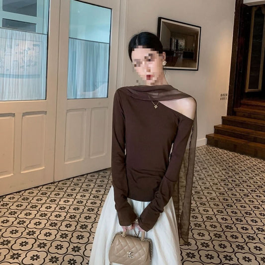 Retro Maillard Slimming Knitted Chic T-Shirt - Eshtree