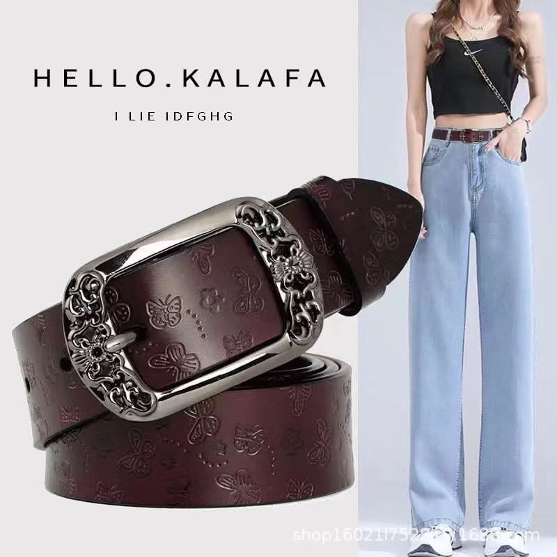 Retro Pin Buckle Printed Belt Fashion Casual Decorative Jeans Pant Belt - Eshtree
