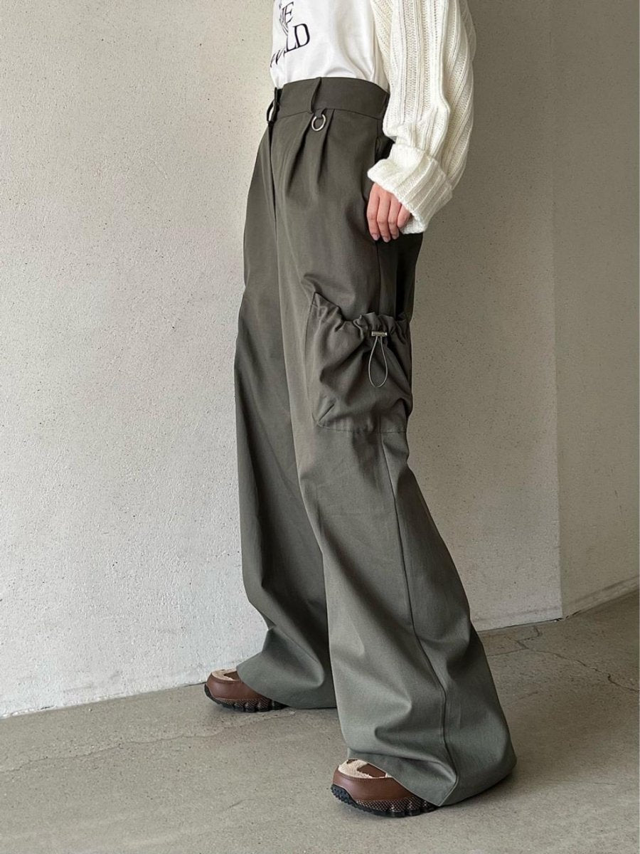 Retro Solid Color Elastic Casual Wide Leg Pants For Women - Eshtree