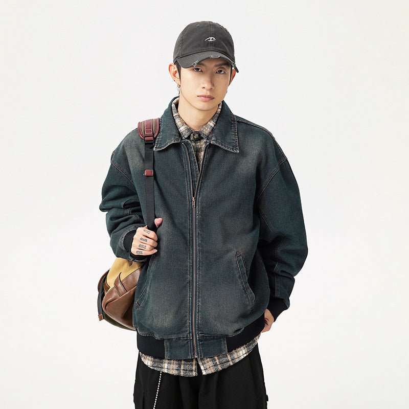 Retro Worn Looking Washed - out Denim Jacket For Men - Eshtree