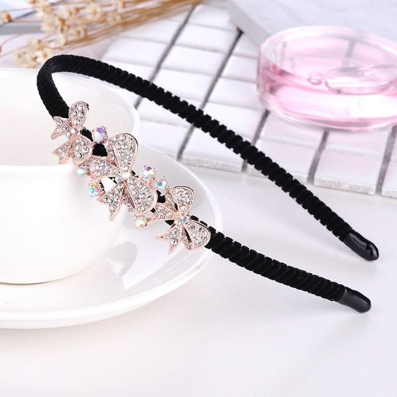 Rhinestone Bow Headband For Women Head Accessories - Eshtree