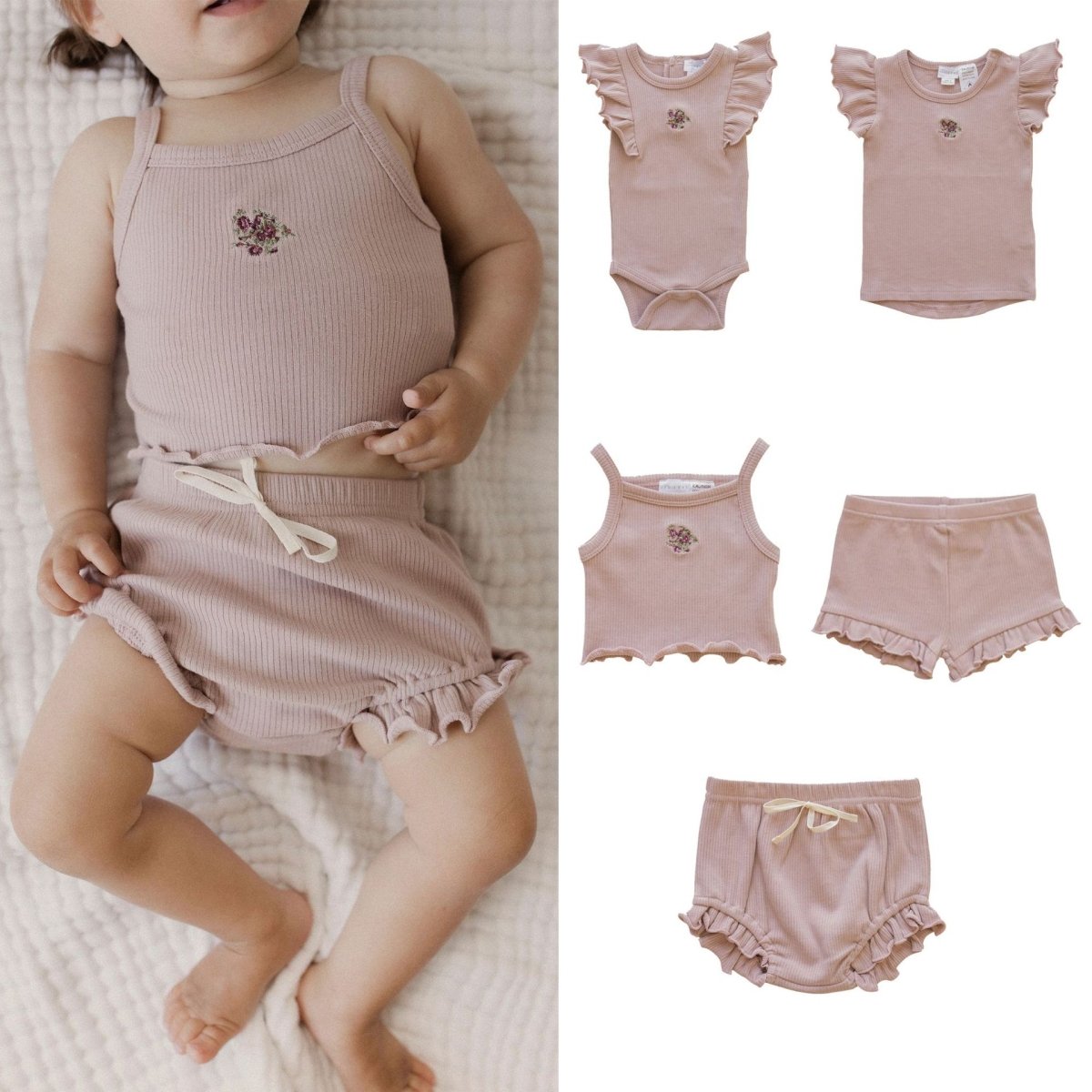 Rose Grey Embroidered Knitting Baby Kids Clothing - Eshtree