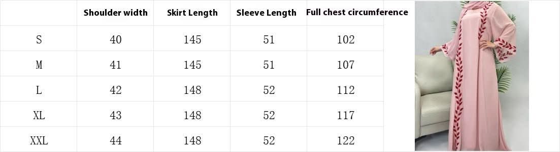 Round Neck Plant Embroidery Pattern Long Dress - Eshtree