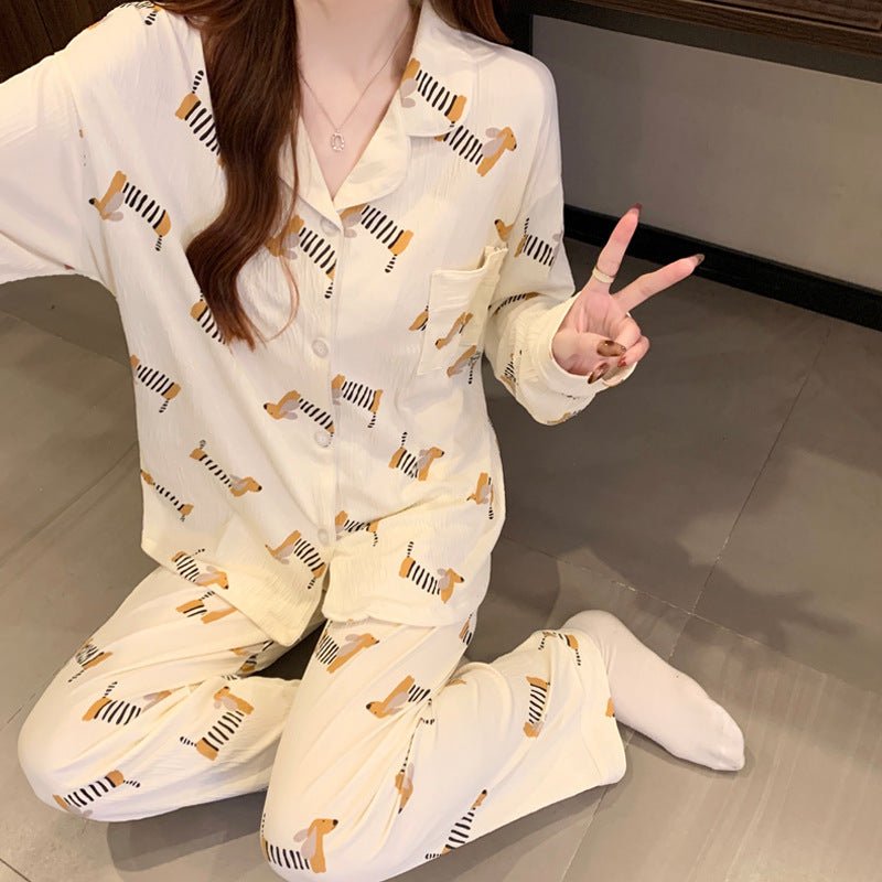 Sausage Dog Japanese Cartoon Pajamas For Women - Eshtree