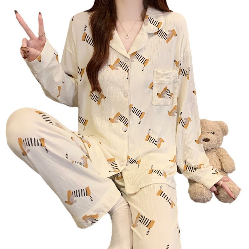 Sausage Dog Japanese Cartoon Pajamas For Women - Eshtree