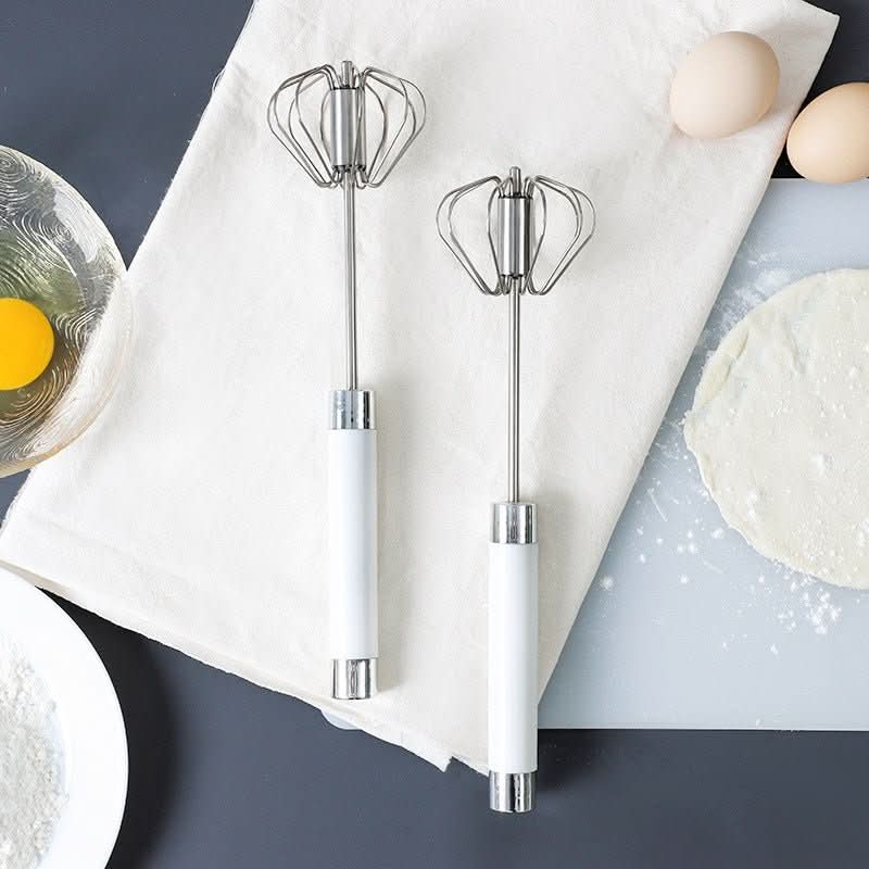 Semi - automatic Stainless Steel Egg Beater Whisk Hand Pressure Rotating Manual Mixer Egg Tools Cream Stirrer Kitchen Accessories - Eshtree