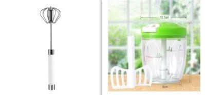 Semi - automatic Stainless Steel Egg Beater Whisk Hand Pressure Rotating Manual Mixer Egg Tools Cream Stirrer Kitchen Accessories - Eshtree