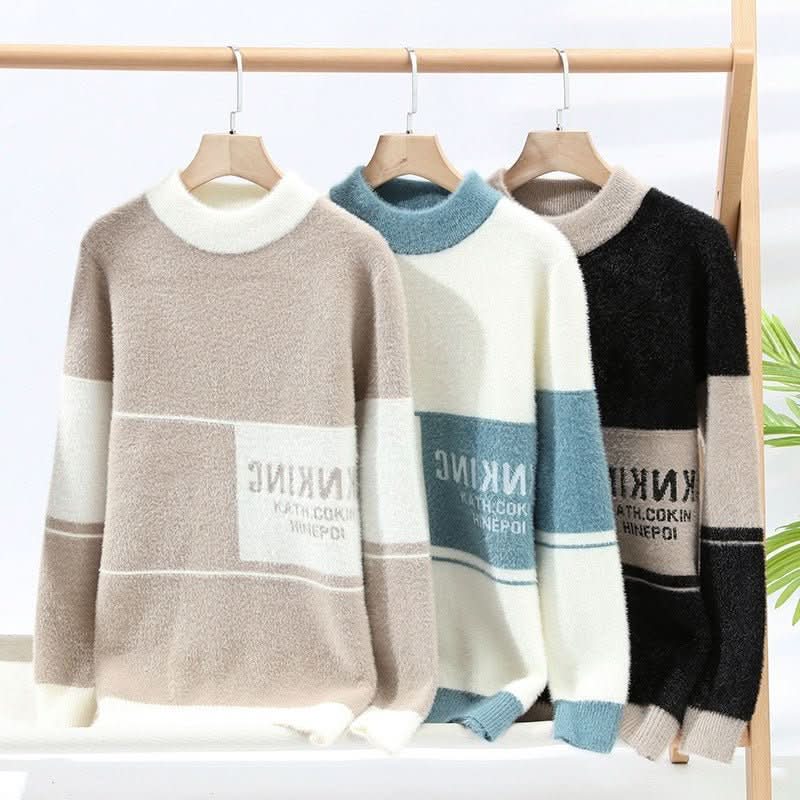 Semi - high Neck Golden Mink Quality Sweater - Eshtree