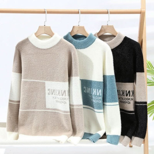 Semi - high Neck Golden Mink Quality Sweater - Eshtree