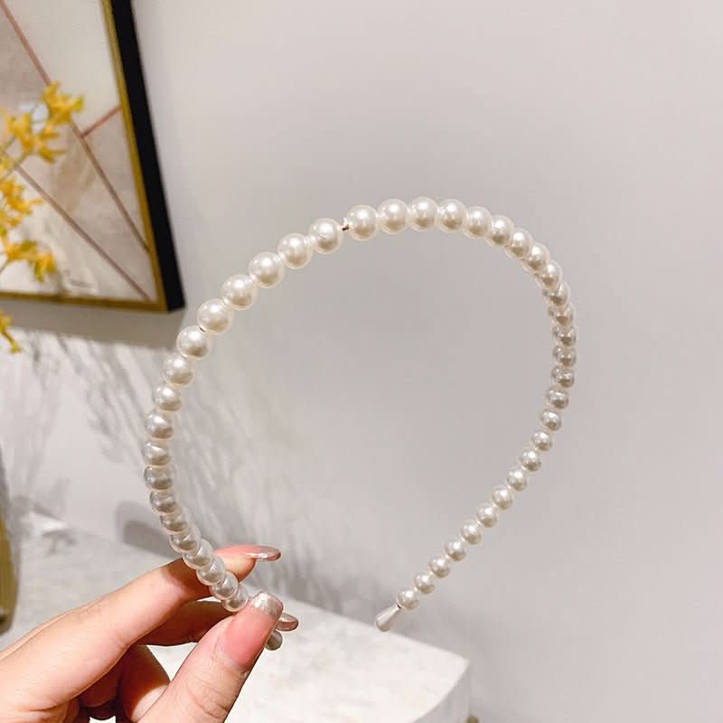 Sen Simple Pearl Thin Headband Hair Accessories Headband - Eshtree