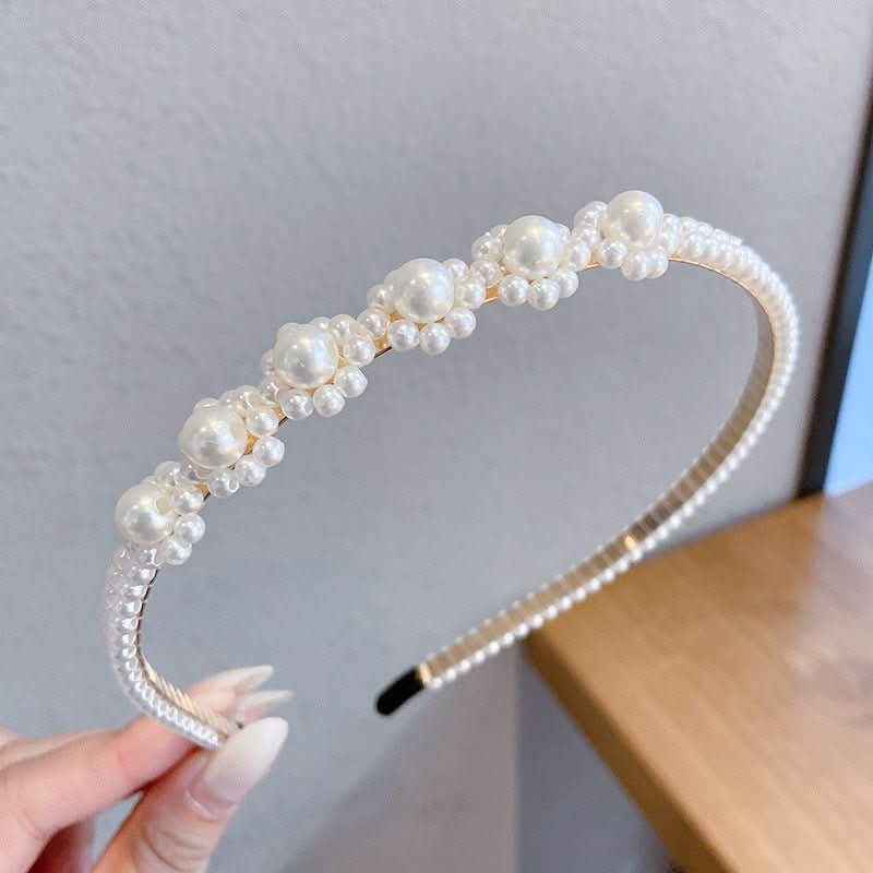 Sen Simple Pearl Thin Headband Hair Accessories Headband - Eshtree