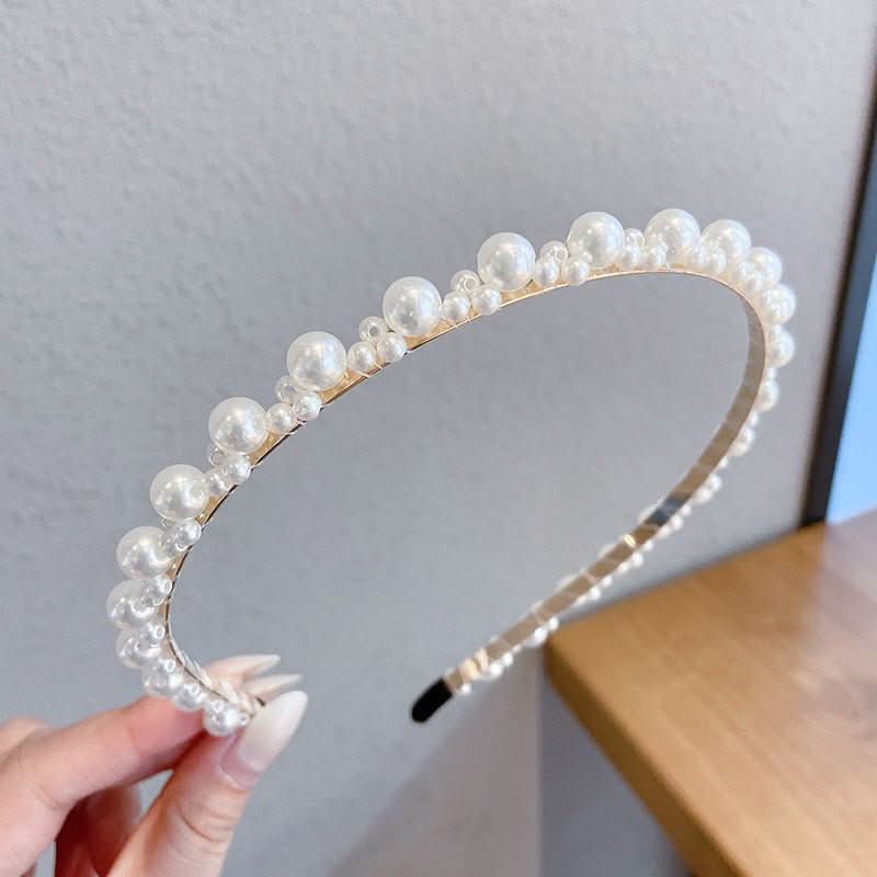 Sen Simple Pearl Thin Headband Hair Accessories Headband - Eshtree