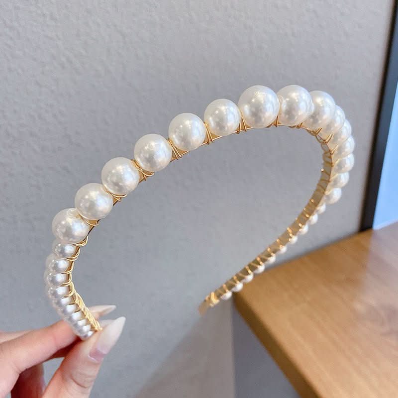 Sen Simple Pearl Thin Headband Hair Accessories Headband - Eshtree