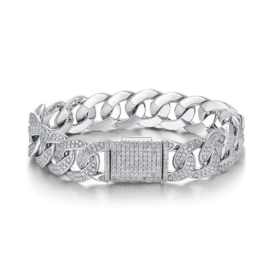 Set With Top - quality Moissanite, This Luxurious And Fashionable Light Luxury Jewelry Silver Bracelet Is Made Of S925 Silver Electroplated With Platinum - Eshtree