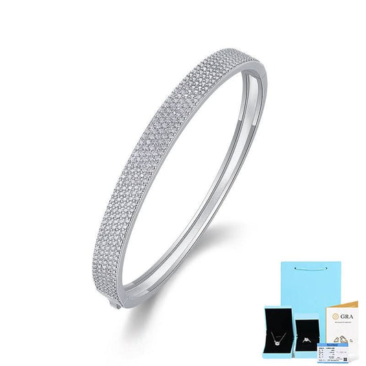 Set With Top - quality Moissanite, This Luxurious And Fashionable Light Luxury Jewelry Silver Bracelet Is Made Of S925 Silver Electroplated With Platinum - Eshtree