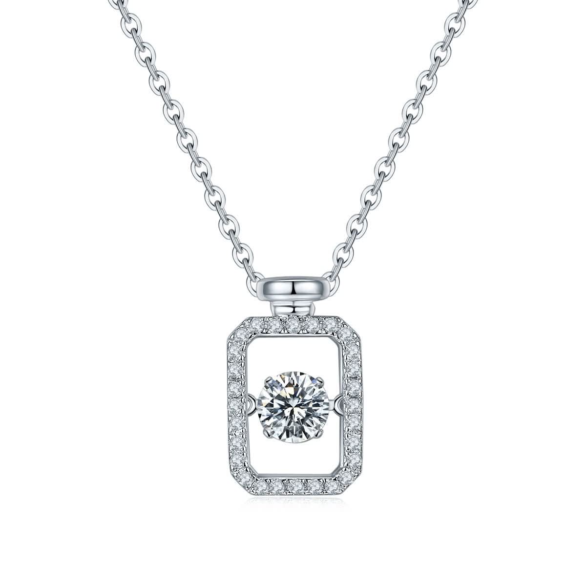 Set With Top - quality Moissanite, This Luxurious And Fashionable Light Luxury Trend Jewelry Necklace Pendant Is Made Of S925 Silver Electroplated With Platinum - Eshtree